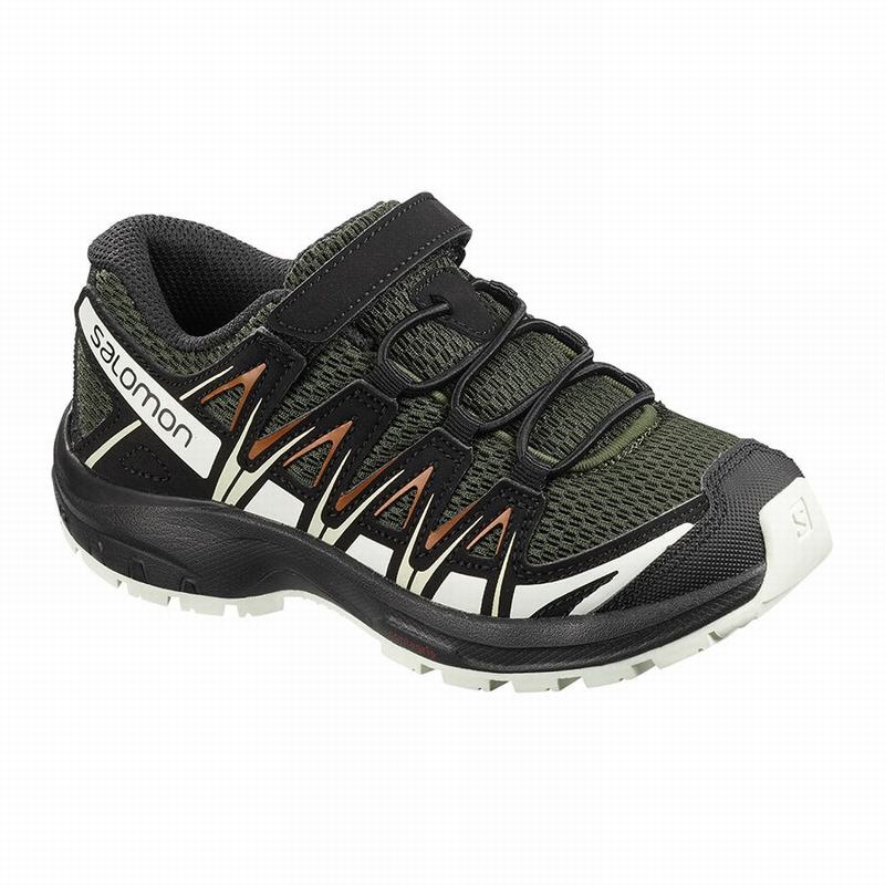 Chaussures De Trail Running Salomon Enfant Vert Foncé / Noir - Salomon XA PRO 3D K - France (4906-HL